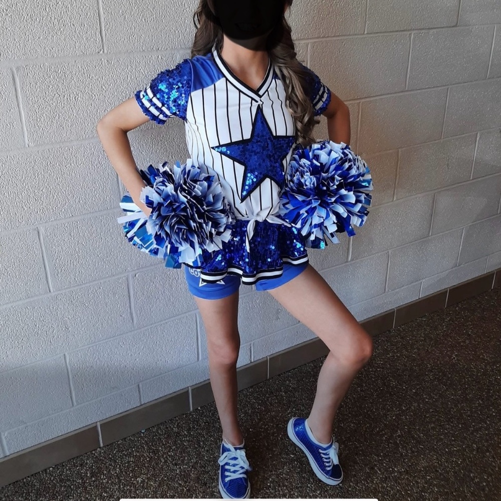 Weissman Dallas Cowboys dance costume/cheerleading outfit girl size LC, size 10